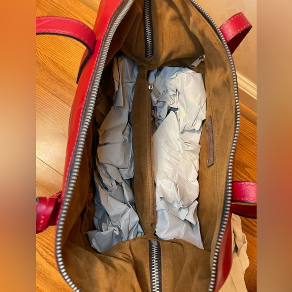 🆕Patricia Nash Vibrant ♥️Red Rochelle Leather Tote - Picture 7 of 8